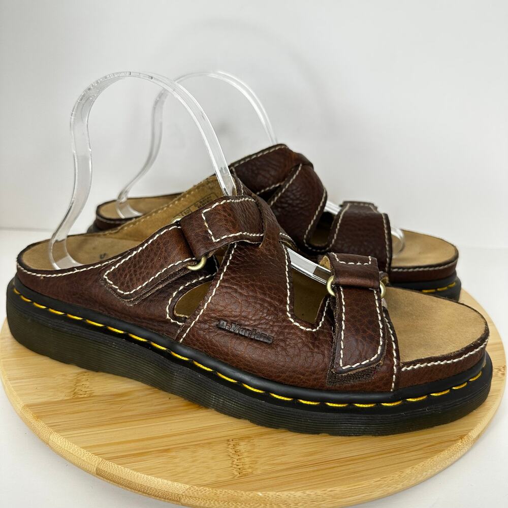 Dr. Martens Bradfield Brown Leather Sandals Adjustable Buckle Mens 10 Womens 11